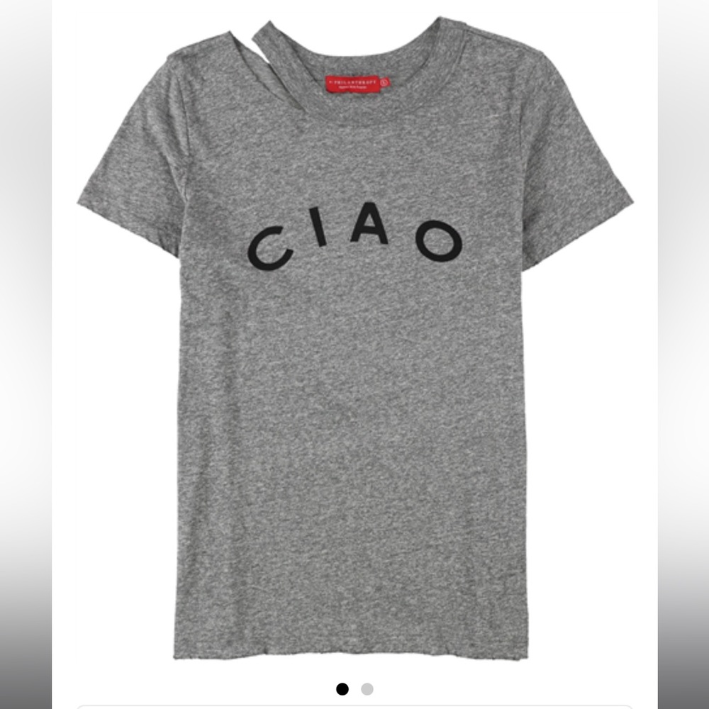 Women's Grey 'CIAO' Short Sleeve Tee by